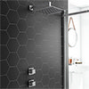 Milan Square Concealed Individual Stop Tap + Thermostatic Control Valve with 300mm Shower Head profile small image view 1 