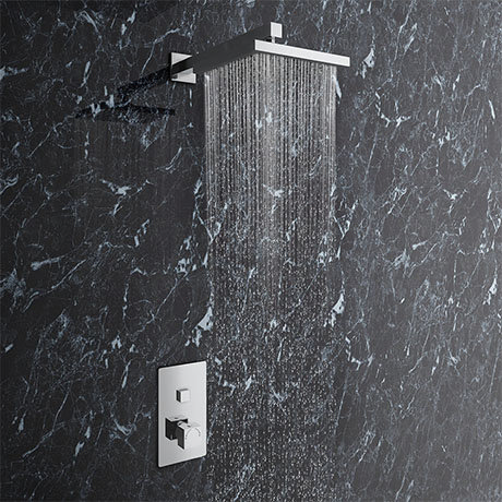 Milan Square Concealed Push-Button Valve + Rainfall Shower Head