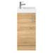 Milan W400 x D222mm Natural Oak Effect Compact Floor Standing Basin Unit profile small image view 3 