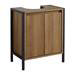 Milan Industrial Matt Black Framed Under Basin Cabinet - Wood Effect profile small image view 2 