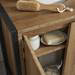 Milan Industrial Matt Black Framed Under Basin Cabinet - Wood Effect profile small image view 4 