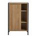Milan Industrial Matt Black Framed Open Shelf Bathroom Storage Unit - Wood Effect profile small image view 2 