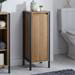 Milan Industrial Matt Black Framed 1-Door Bathroom Storage Unit - Wood Effect profile small image view 3 
