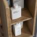 Milan Industrial Matt Black Framed 1-Door Bathroom Storage Unit - Wood Effect profile small image view 5 