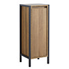 Milan Industrial Matt Black Framed 1-Door Bathroom Storage Unit - Wood Effect profile small image view 1 