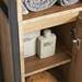Milan Industrial Matt Black Framed Tall Bathroom Storage Unit - Wood Effect profile small image view 3 