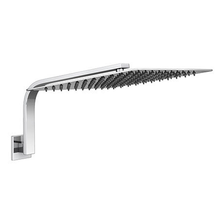 Milan 300 x 300mm Ultra Thin Shower Head with Curved Shower Arm
