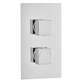 Milan Square Thermostatic 3 Way Concealed Shower Valve with Diverter - Chrome