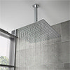 Milan Large 400mm Thin Square Shower Head + Ceiling Mounted Arm profile small image view 1 