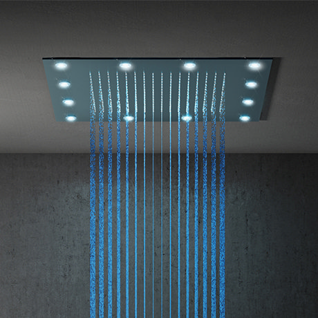 Milan 400mm Led Illuminated Fixed, Lighted Shower Head With Speaker
