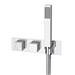 Milan Modern Square Concealed Thermostatic 2-Way Shower Valve with Handset + Freeflow Bath Filler profile small image view 2 