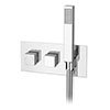 Milan Modern Square Concealed Thermostatic 2-Way Shower Valve with Handset profile small image view 1 