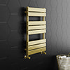 Arezzo Brushed Brass 800 x 500 Heated Towel Rail profile small image view 1 