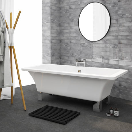 Milan 1520 Square Modern Roll Top Bath with Legs
