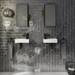 Mileto Brick Grey Gloss Ceramic Wall Tile - 75 x 300mm  In Bathroom Small Image
