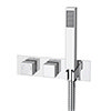 Milan Square Wall Mounted Thermostatic Shower Valve with Handset profile small image view 1 