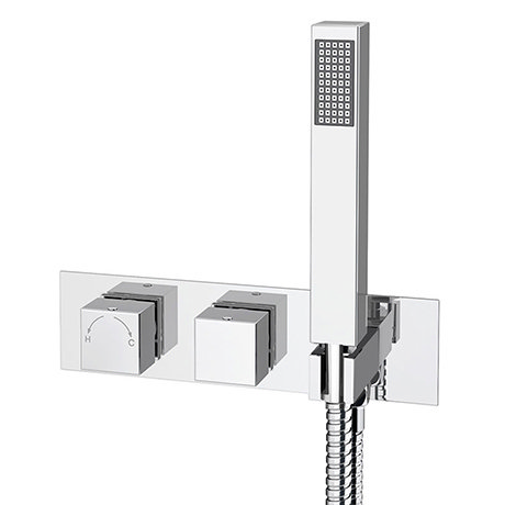 Milan Square Wall Mounted Thermostatic Shower Valve with Handset