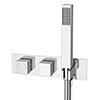 Milan Square Wall Mounted Thermostatic Shower Valve with Handset profile small image view 1 