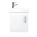 Milan Modern Wall Hung Basin Vanity Unit - Gloss White (W400 x D222mm) profile small image view 5 