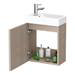 Milan Compact Wall Hung Basin Vanity Unit - Light Oak (W400 x D222mm) profile small image view 3 