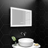 Toreno 700x500mm LED Illuminated Mirror inc. Anti-Fog, Digital Clock & Touch Sensor - MIR009 profile small image view 1 