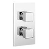 Milan Modern Square Concealed Twin Shower Valve - Chrome profile small image view 1 
