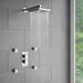 Milan Twin Square Concealed Shower Valve with Diverter - Chrome profile small image view 3 