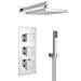 Milan LED Triple Thermostatic Valve with Square Shower Head + Handset profile small image view 4 