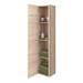 Brooklyn Natural Oak Wall Hung Tall Storage Cabinet with Brushed Brass Handles profile small image view 2 