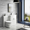 Toreno 1100mm Gloss White Vanity Unit Bathroom Suite - Depth 400/200mm profile small image view 1 