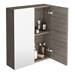 Brooklyn 600mm Grey Avola Bathroom Mirror Cabinet - 2 Door profile small image view 4 