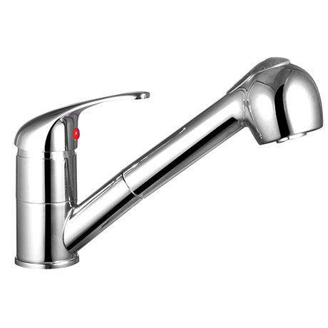 Modern Mono Kitchen Tap With Pull Out Rinser Chrome Victorian   MODKTPR P 