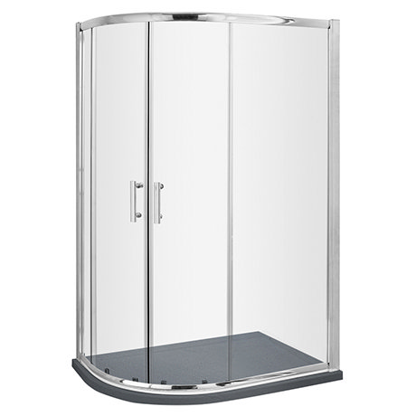 Turin 900 x 800 Offset Quadrant Shower Enclosure inc. Slate Effect Tray