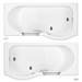Milton Luxury Walk In 1675mm P Shaped Bath inc. Screen, Front + End Panels profile small image view 2 