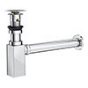 Modern Square Chrome Click Clack Basin Waste + Bottle Trap Pack profile small image view 1 