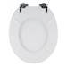 High Gloss White MDF Bottom Fixing Toilet Seat with Chrome Hinges profile small image view 3 
