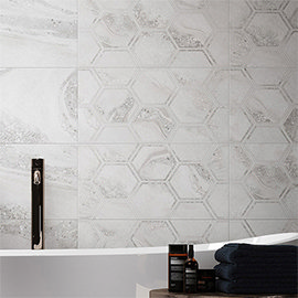 Monsanto Grey Hexagon Stone Effect Wall Tiles - 300 x 600mm