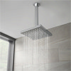 Milan 200 x 200mm Fixed Square Shower Head + Ceiling Mounted Arm profile small image view 1 