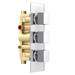 Milan Square Concealed Triple Shower Valve with Fixed Head & 4 Body Jets - Chrome profile small image view 7 