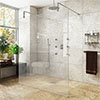Montreal 8mm Wet Room Screen (Various Sizes) + 2 Support Arms profile small image view 1 