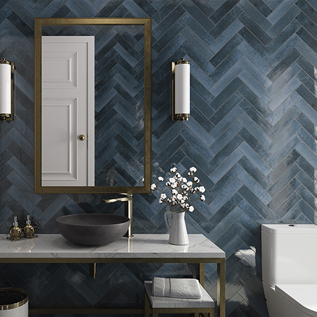 Martil Dark Blue Wall & Floor Tiles - 70 x 280mm