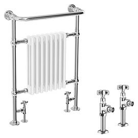 Wetherby Curved Electric Chrome Heated Towel Rail H1200mm W600mm 