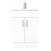Toreno Small Vanity Sink With Cabinet - 500mm Modern High Gloss White profile small image view 6 