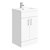 Turin Basin Unit - 500mm Modern High Gloss White with Mid Edged Basin Small Image