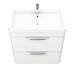 Monza Wall Hung 2 Drawer Vanity Unit w. Chrome Handles W600 x D445mm profile small image view 5 
