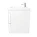 Monza Wall Hung 2 Drawer Vanity Unit w. Chrome Handles W600 x D445mm profile small image view 6 