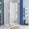 Monza 1000 x 900mm Sliding Door Shower Enclosure + Pearlstone Tray profile small image view 1 