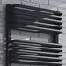 Monza 500 x 1269 Anthracite Designer D-Shaped Heated Towel Rail profile small image view 2 