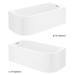 Monza 1700 x 750 Curved Free Standing Corner Bath with Screen profile small image view 2 