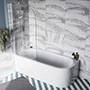 Monza 1700 x 750 Curved Free Standing Corner Bath with Screen profile small image view 1 